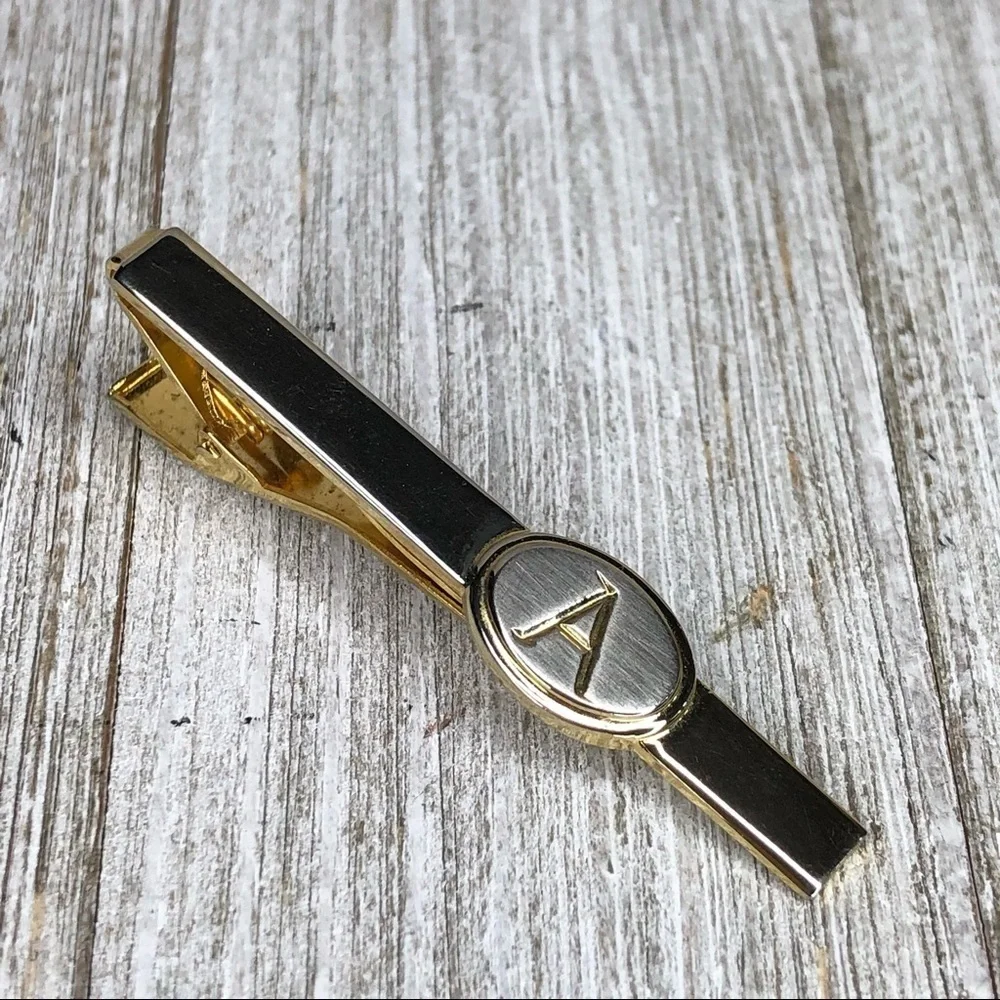 Mixed Metals Initial A Tie Bar Clip